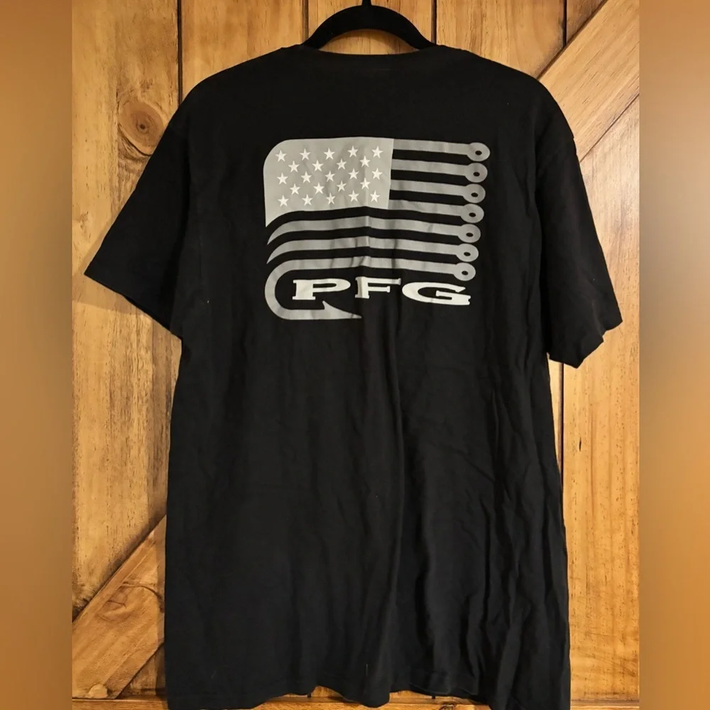 Columbia Men’s T-Shirt XL PFG Hooked Black Graphic Short Sleeve - Picture 2 of 3